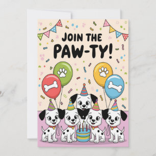 Festive Dalmatian Birthday-inbjudan Inbjudningar