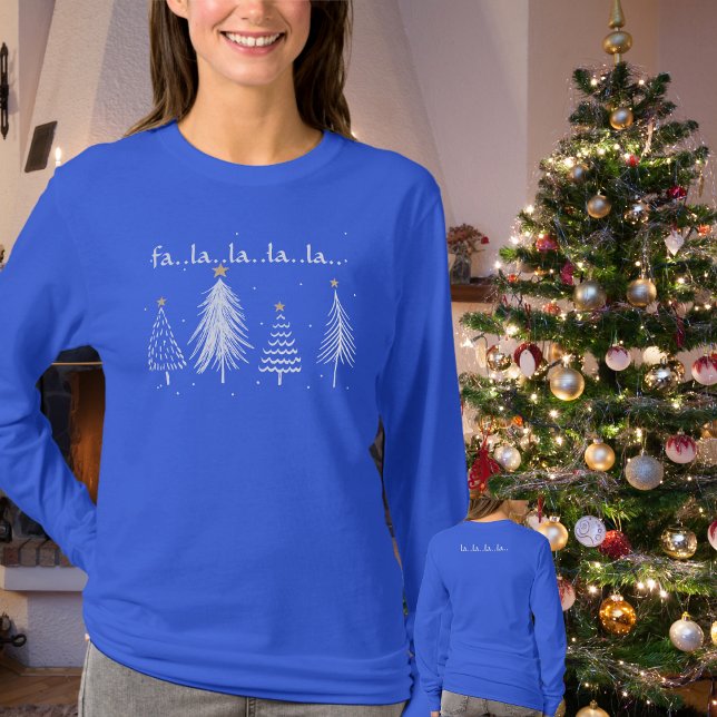 Festive Dam jul Fa La Shirt T (Festive Ladies Christmas Fa La La Shirt)