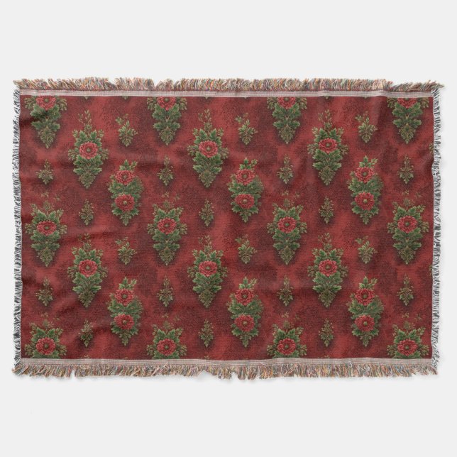 Festive Damask  Filt (Framsidan)