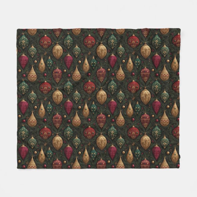 Festive Damask  Fleecefilt (Framsidan (Horisontell))