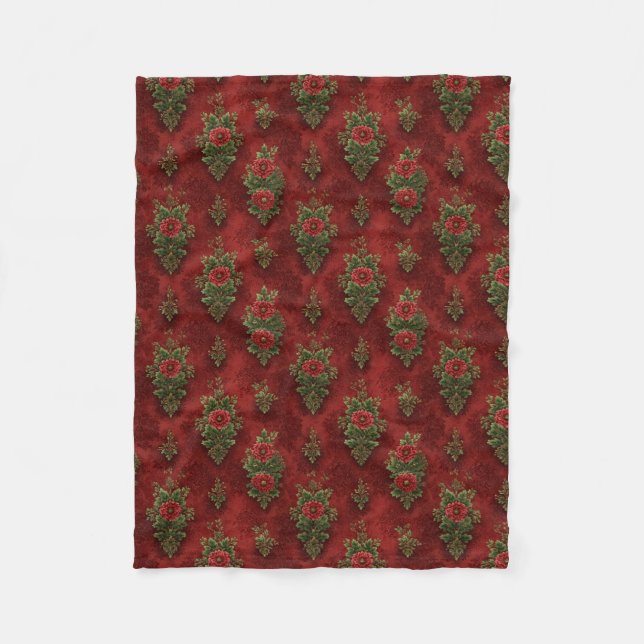Festive Damask  Fleecefilt (Framsidan)