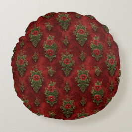 Festive Damask  Rund Kudde