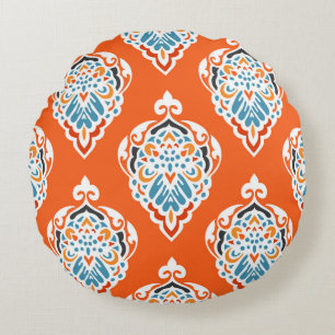 Festive Damask vintage mönster, elegant design. Rund Kudde