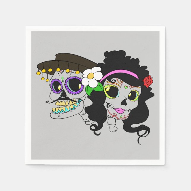 Festive Day of the dead Art Pappersservett (Framsidan)