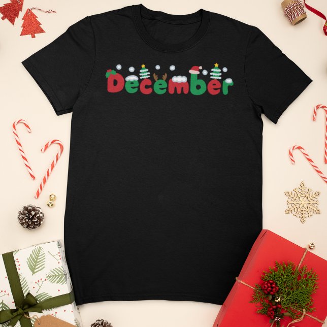 Festive December Hand Drawn T Shirt (Skapare uppladdad)