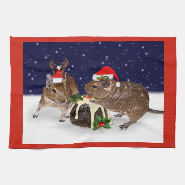 Festive Degus Kitchen Towel Kökshandduk (Horisontell)