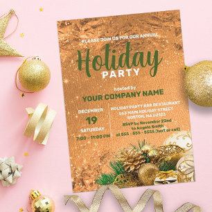 Festive Dekoration Guld jul Helgdag Company Inbjudningar