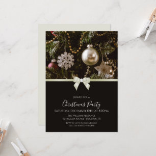 Festive Dekorations, Ribbon & Jewel Bow Jul Inbjudningar