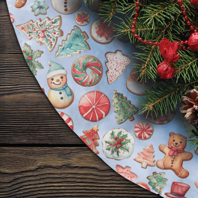 Festive Delight: jul Cookie Wonderland Julgransmatta Borstad Polyester (Skapare uppladdad)