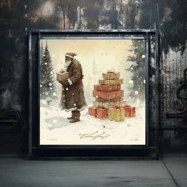 Festive Delight: Majestic African American Santa Poster (Skapare uppladdad)