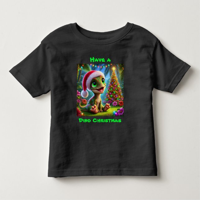 Festive Dinosaur-jul T Shirt (Framsida)