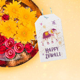Festive Diwali Elephant Presentetikett