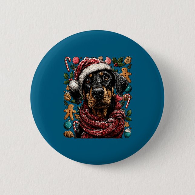 Festive Doberman With Santa Hat Snowy Winter Chris Knapp (Framsida)