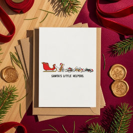 Festive Dog Sleigh Christmas Card For Dog Lovers Julkort