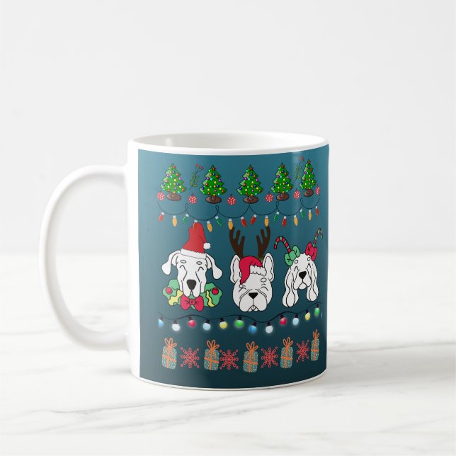 Festive dogs Christmas pattern - cute hoiiday dogs Kaffemugg (Vänster)