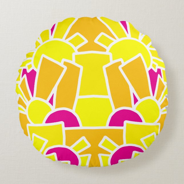 Festive Doodle Art 42 Rund Kudde (Framsidan)