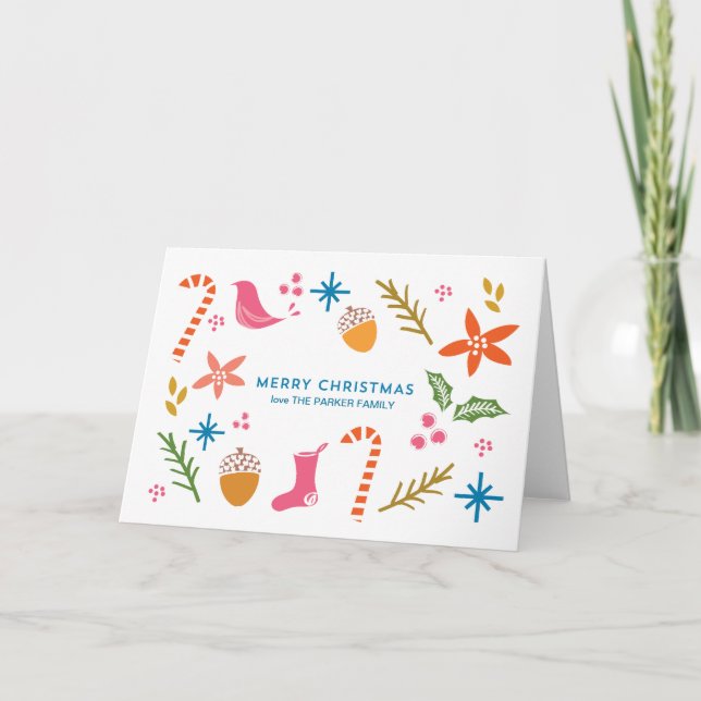 Festive Doodles God jul Greeting Card Helgkort (Framsida)