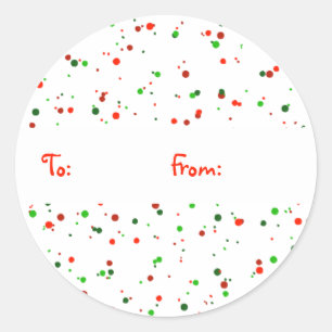 Festive Dot Helgdag Gift Märkre Stickers Runt Klistermärke