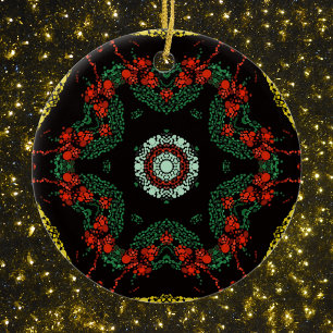 Festive Dot Mandala Julgransprydnad Keramik
