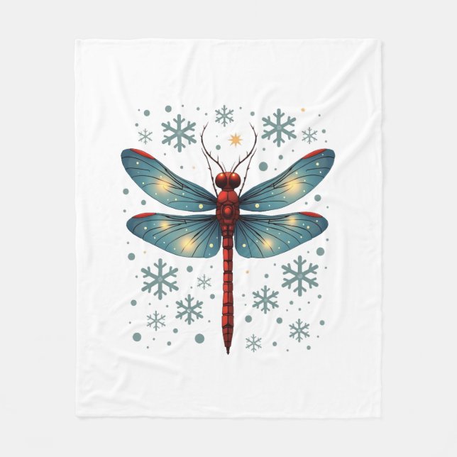 Festive Dragonfly Glow Fleecefilt (Framsidan)