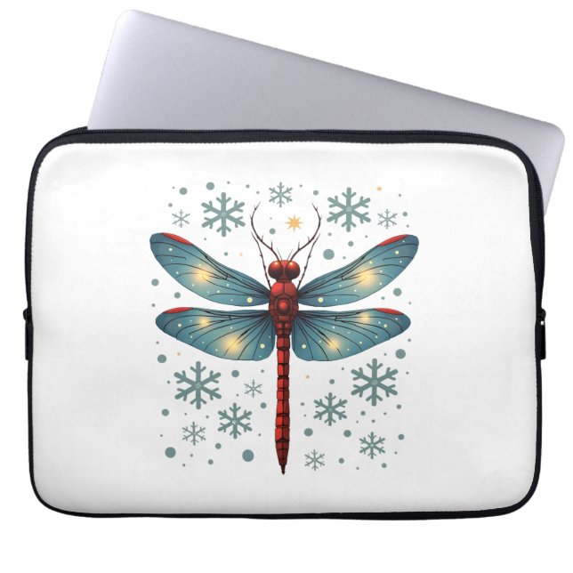 Festive Dragonfly Glow Laptop Fodral (Framsidan)