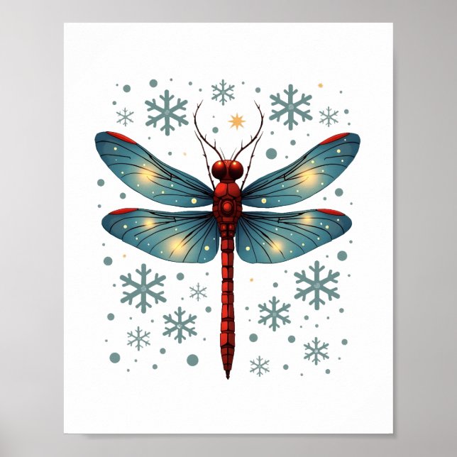 Festive Dragonfly Glow Poster (Framsidan)
