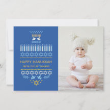 Festive Dreidel Icons Hanukkah Helgdag Blue Guld