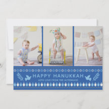 Festive Dreidel Icons Hanukkah Helgdag Blue Guld