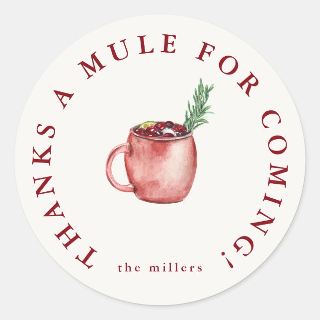 Festive Drink Tack Sticker Runt Klistermärke (Framsida)