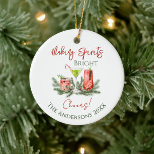Festive Drinkor gör Anden Glad Jul Julgransprydnad Keramik
