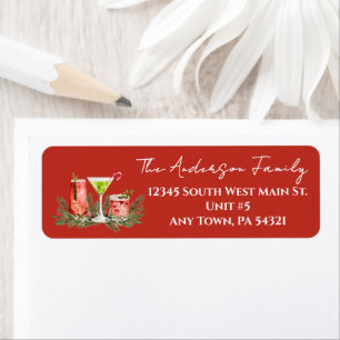 Festive Drinks Making Spirits Bright Holiday Returadress Etikett