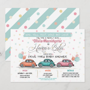 Festive Drive by Baby Shower Parad-inbjudan Inbjudningar