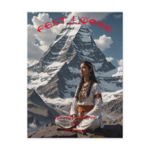 Festive Earring vycard Mount Kailash meditator