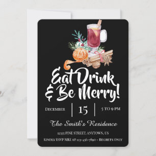 Festive Eat Drink & Be Merry! Inbjudningar