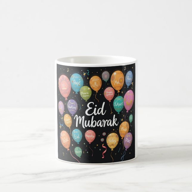 Festive Eid Mubarak-ballongdesign Kaffemugg (Center)