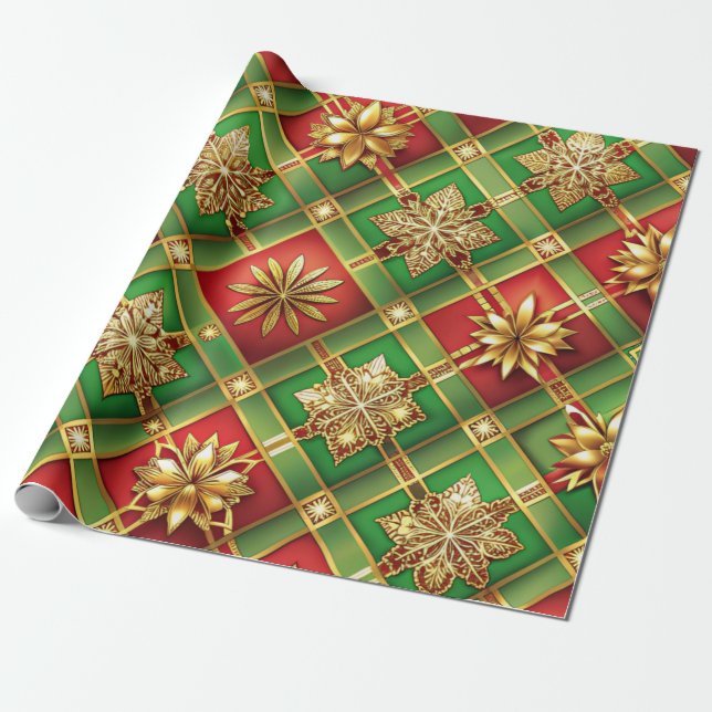Festive Elegance Gift Wrap Presentpapper (Utrullad)