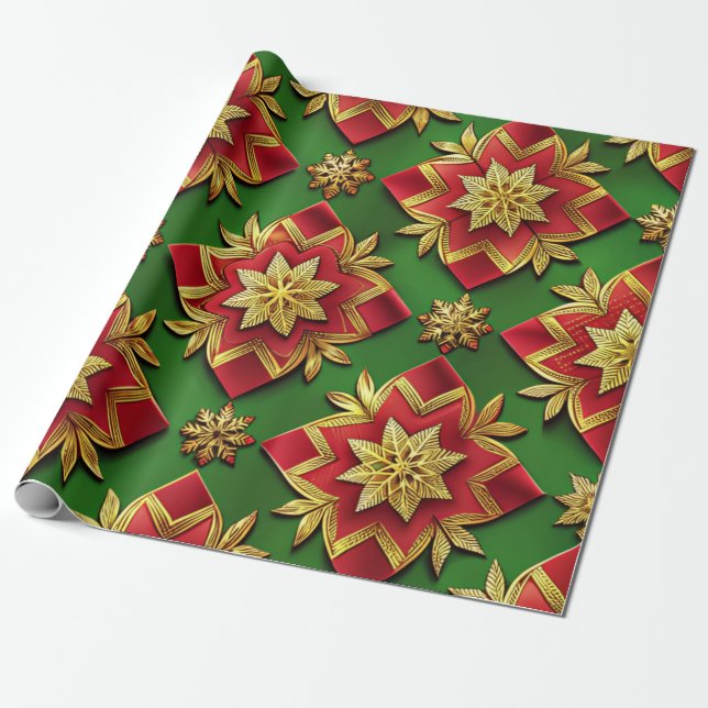 Festive Elegance Gift Wrap Presentpapper (Utrullad)