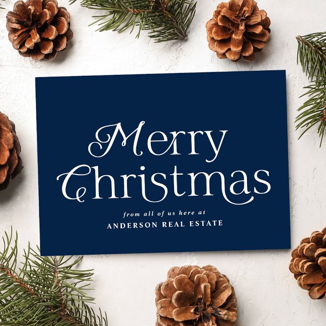 Festive Elegance Navy God jul Business Julkort (Skapare uppladdad)