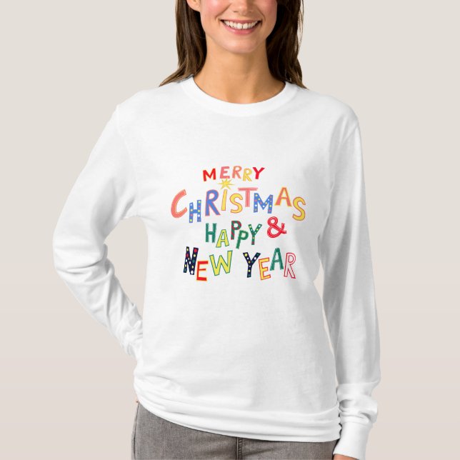 Festive Elegance: Women's jul Sweatshirt T Shirt (Framsida)