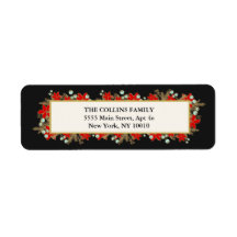 Festive, Elegant Hand plockade Red Poinsettias