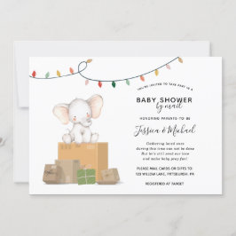 Festive Elephant Baby Shower by Mail Inbjudningar