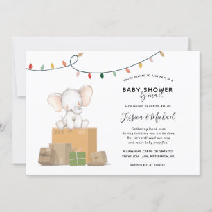 Festive Elephant Baby Shower by Mail Inbjudningar