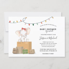 Festive Elephant Baby Shower by Mail Inbjudningar