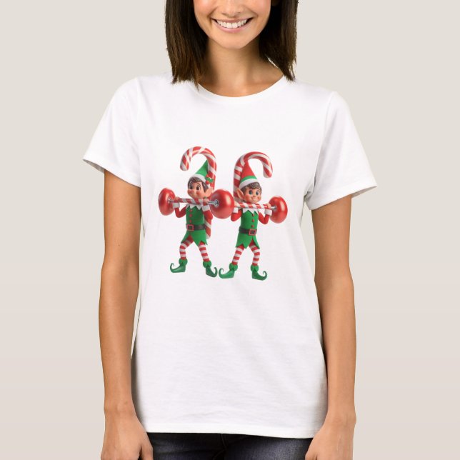 Festive Elf Barbell Challenge Women's T-Shirt (Framsida)