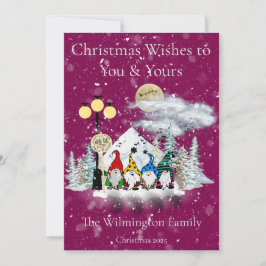 Festive Elf Quartet-familjen - julklapp - platt Kort