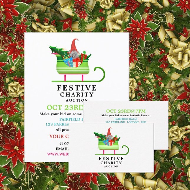 Festive Elf Sleigh, Festive Charity Auction Event Flygblad (Skapare uppladdad)