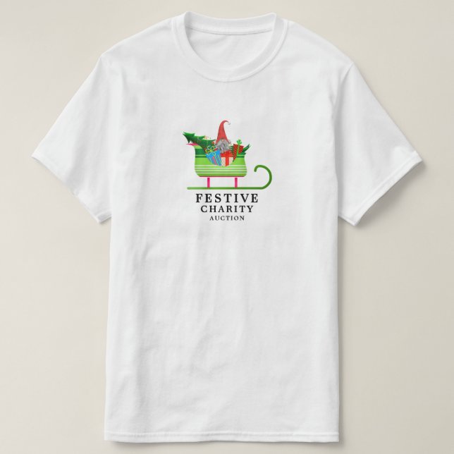 Festive Elf Sleigh, Festive Charity Auction Event T Shirt (Design framsida)