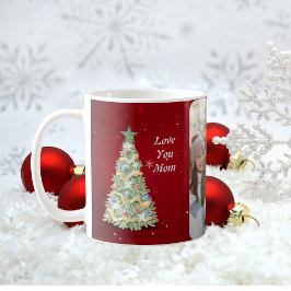 Festive Enchanting Watercolor-julfoto Kaffemugg