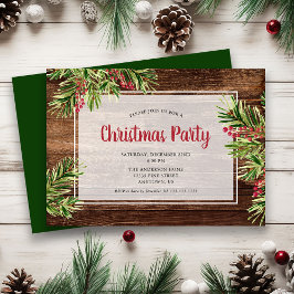 Festive Evergreen jul Party Inbjudningar