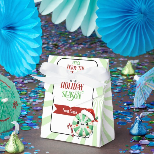 Festive Excite Mint-Helgdag-kort med eget namn Presentaskar (Part)